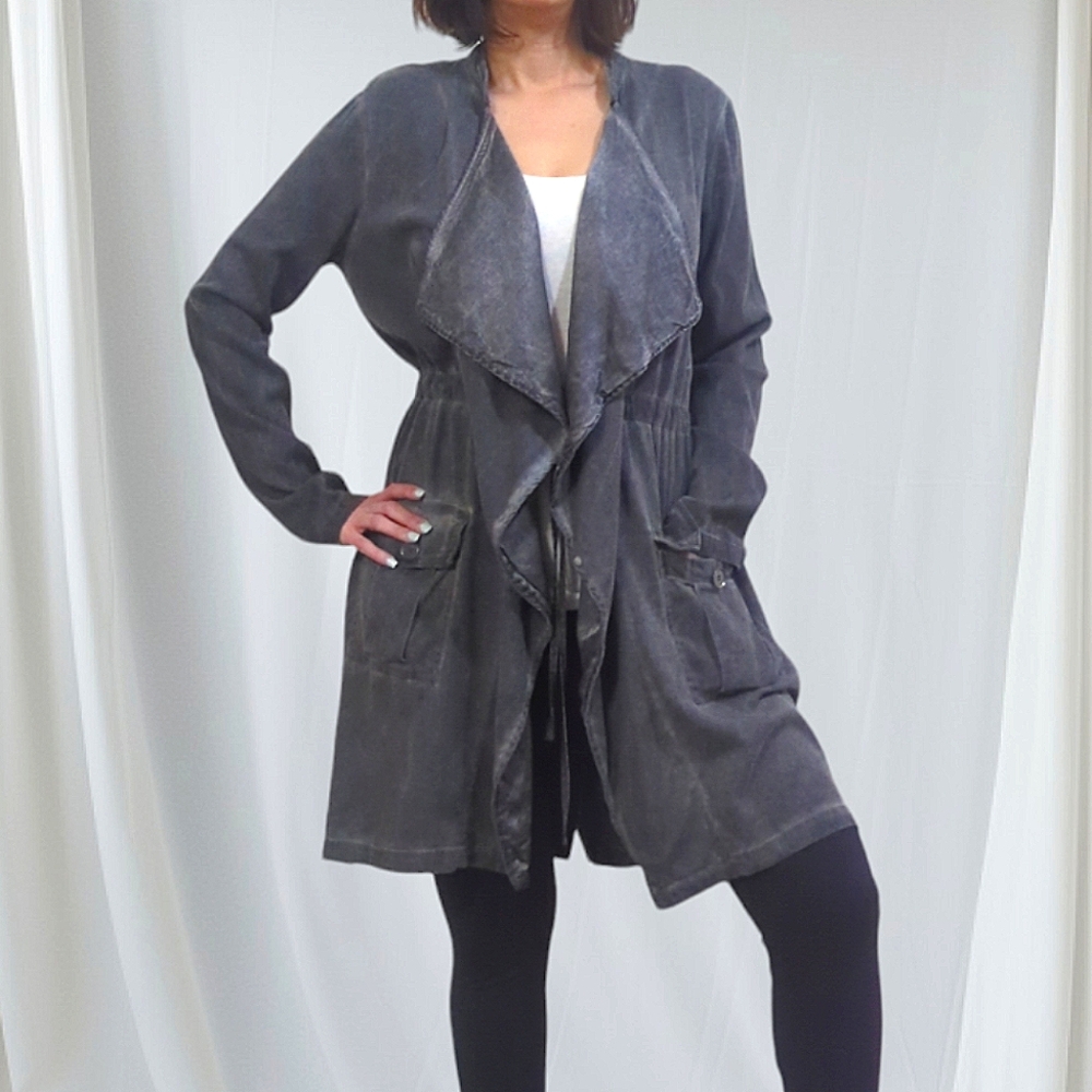 XCVI Waterfall Draped Front Open Cardigan /Jacket ~ NWT